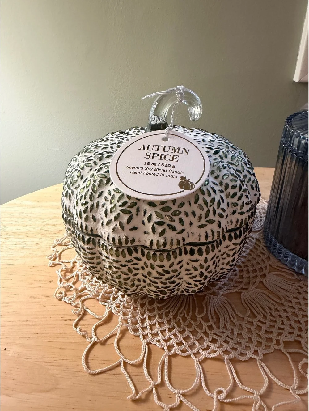 Autumn Spice Scented Soy Blend Pumpkin Candle 18 oz Hand Poured